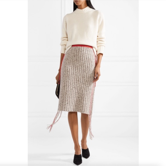 The Row Ribbed  Cashmere Melodie Knit Skirt in Blue Retail $1590.00 NWT - Picture 7 of 7